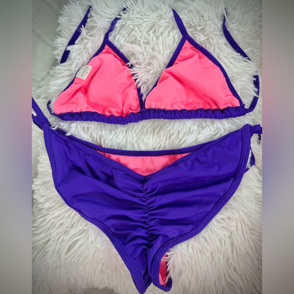 Chynna Dolls Purple Triangle/Scrunch Bikini - Picture 5 of 9